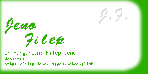 jeno filep business card